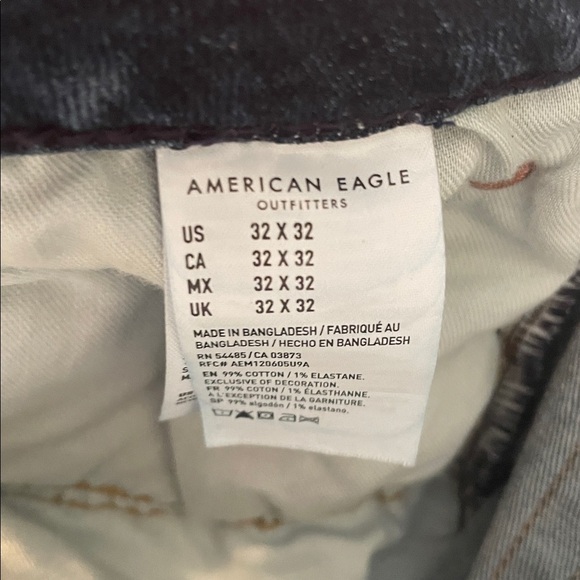 American Eagle Outfitters Men's Blue Original Bootcut Jeans 32 x 32 Zip Fly EUC - Picture 6 of 8